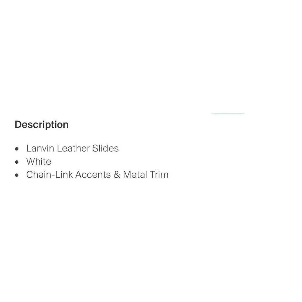 Lanvin White and Gold Leather Slide Sandals
